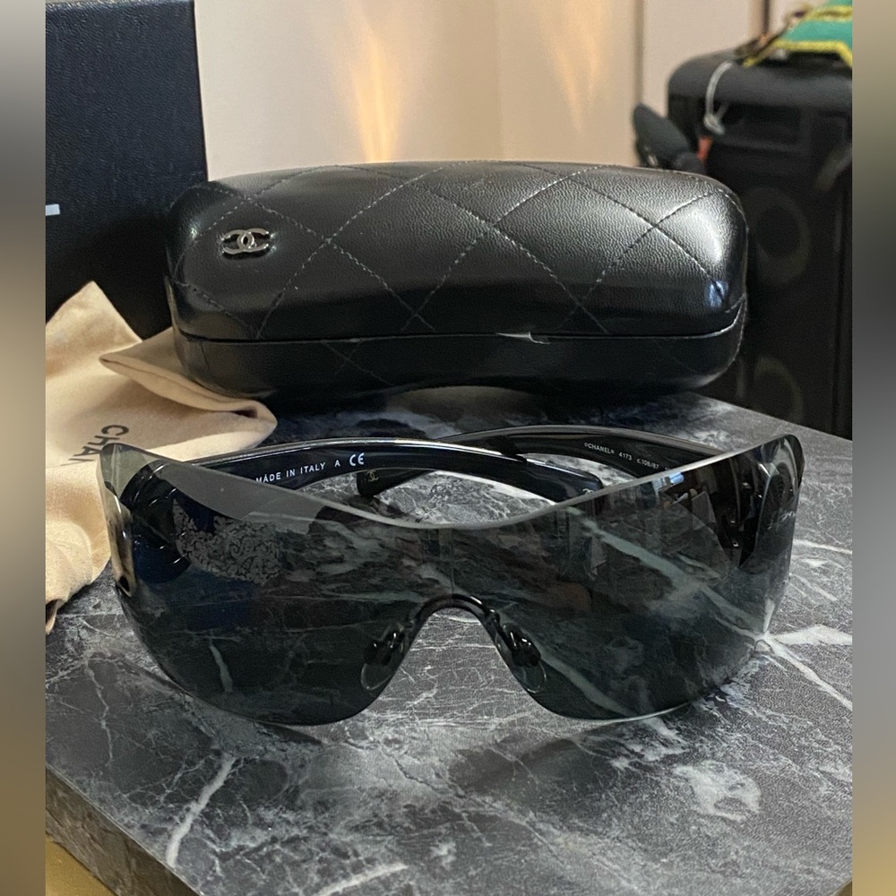 Chanel sunglasses 🕶️ authentic Chanel 4173 Sunglasses - Shield Style